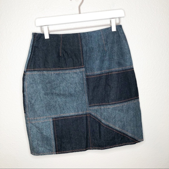 Anthropologie Lili’s Closet Patchwork Denim Skirt - Picture 3 of 6